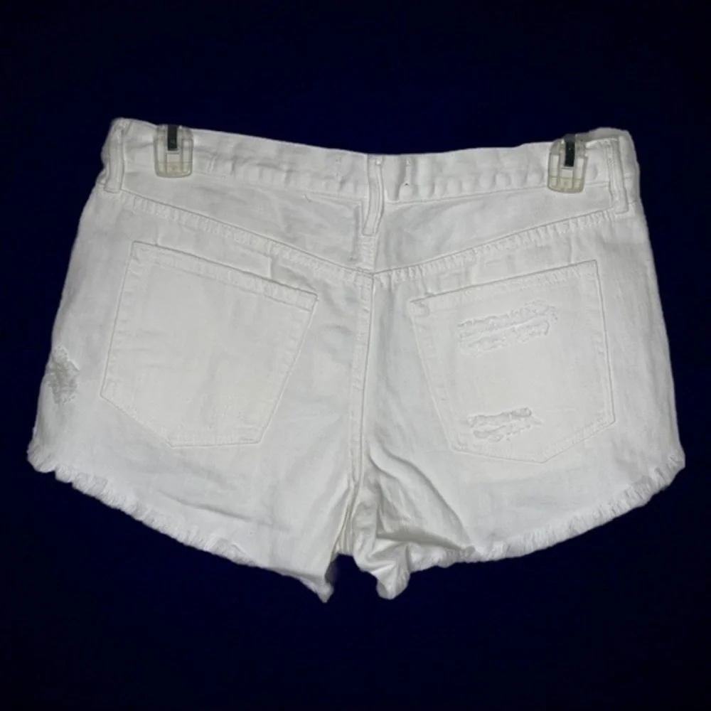 Free People Loving Good Vibrations Cutoff White Denim Shorts NWT